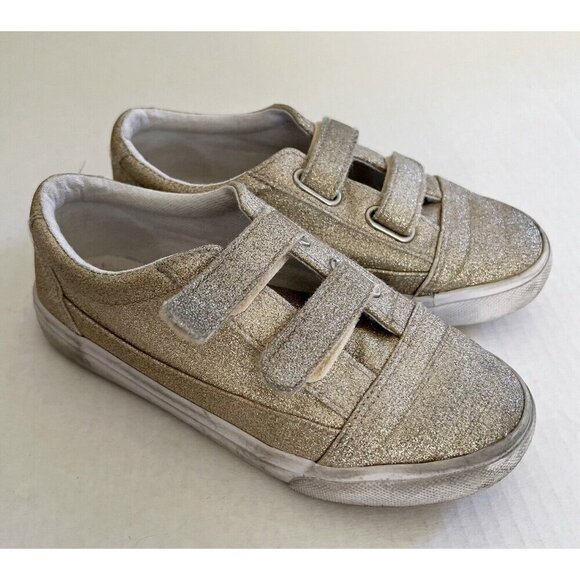 CYNTHIA ROWLEY Hoop And Loop  gold glittery sneakers Sz 12 - Picture 2 of 10